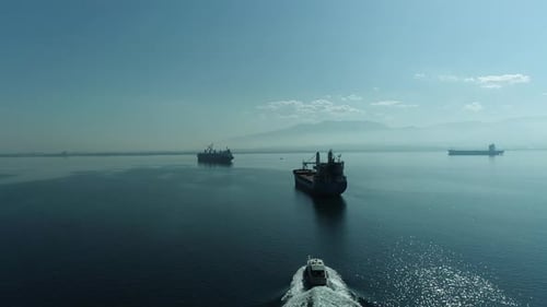 Cargo Ship, Boat at Sea