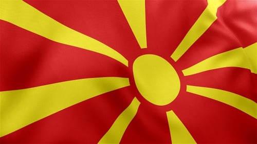 North Macedonia National Flag Waving Seamless Loop