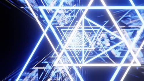 Electric Blue Vj Loop Of The Rotated Triangles Background HD