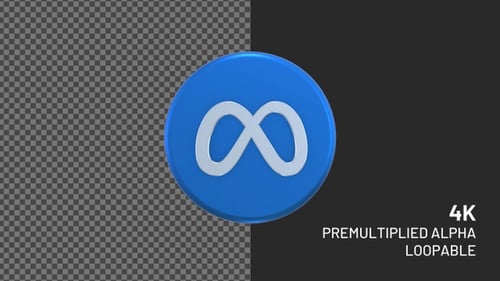 Metaverse Rotating Loopable Badge with Alpha Channel 4K