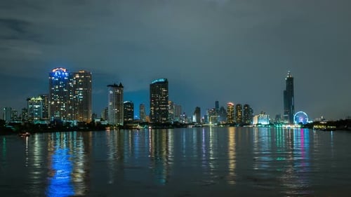 City Night With River
