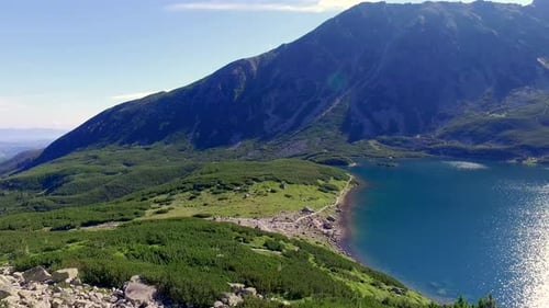 View of Czarny Staw Gasienicowy in summer, Tatra Mountains, Poland, Europe