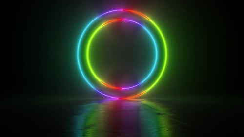 Circle stage multicolored neon light