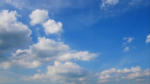 Time lapse of white cloud moving pass around sky background