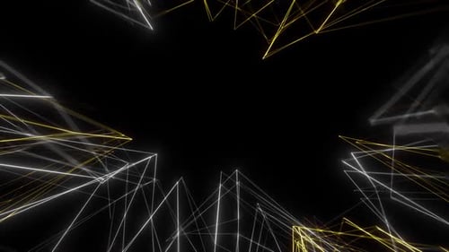 Dynamic Abstract Glowing Geometric Lines Tunnel Loop