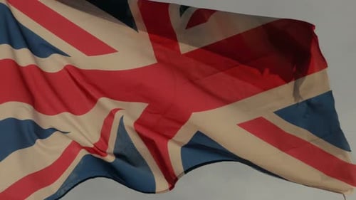 Close-up of Waving Union Jack Flag