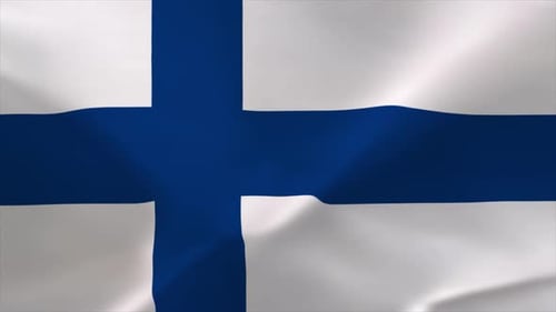 Fluid Waving Finland National Flag Animation