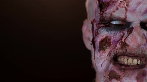 Zombie Close Up with Bloody Makeup