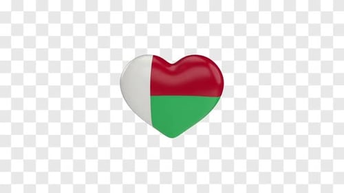 Rotating 3D Heart with Madagascar Flag Animation