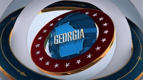 Georgia United States of America State Map with Flag 4K