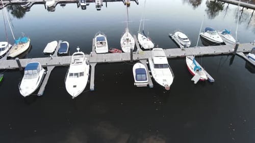 Yachting marina with boats