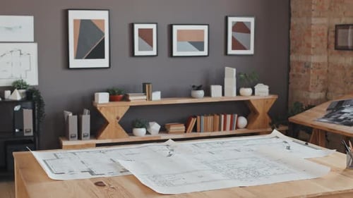 Blueprint on Table