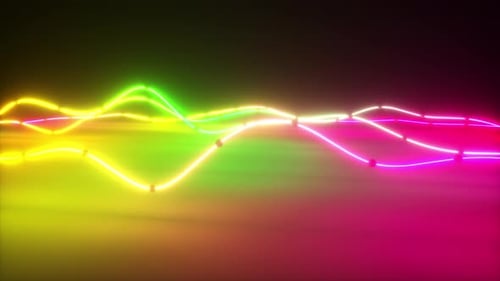 Abstract Neon Wavy Lines Animation for Music Visualizer