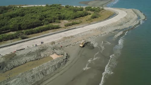 Construction Protection Against Waves Beach