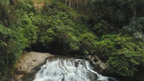 Beautiful Tropical Waterfall. Bali, Indonesia