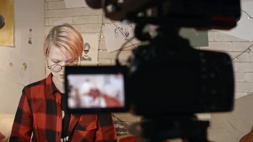 Teenage Artist Blogger Filming Video