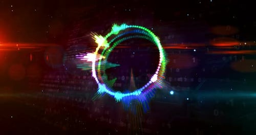 Futuristic Digital Audio Spectrum Analyzer Visualizer Background