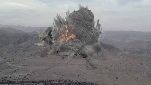Stealth Bomber Drops Bombs On Mountain Pack