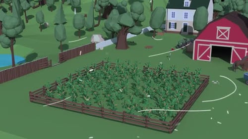Corn Crop Destruction by Natural Elements and Pests Animation