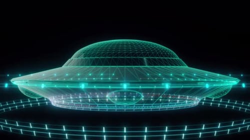 Digital Sci-Fi UFO Grid Scan Animation