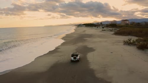 Vehicle off road in the beach