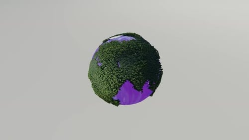 The earth rotates with the purple sea