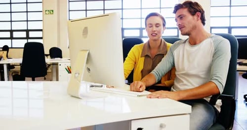 Team Collaboration Using a Computer in Office