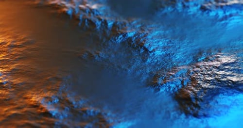 Abstrakte fraktale Landschaft. Wellen- und Wellenbewegungshintergrund.