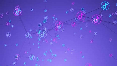 Neon Glowing TikTok Icon Network Loop