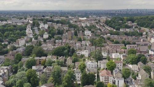 London Neighborhood. City Skyline with Rooftops Over Crystal Palace