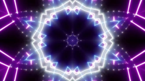 Blinking Neon Light Beam Kaleidoscope Loop 4K 04