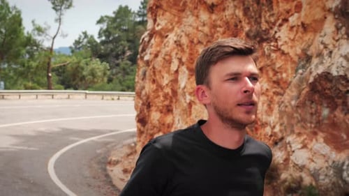 Marathonien. Portrait de course d'homme