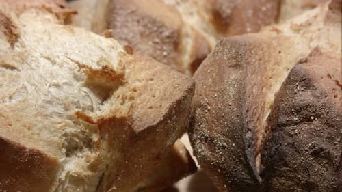 Close Up of Crusty Bread Loaves