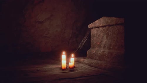 Alte unterirdische Katakomben aus dunklem