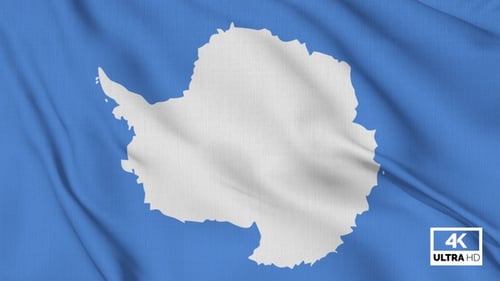 Waving Flag of Antarctica Seamless Loop Animation
