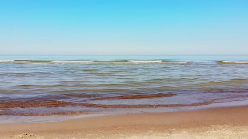 Refreshing Sea Water Background In Sandy Beach