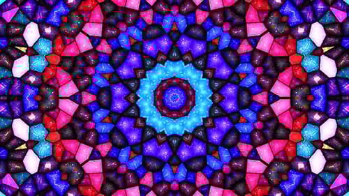 Vibrant Stained Glass Kaleidoscope Art Pattern Animation