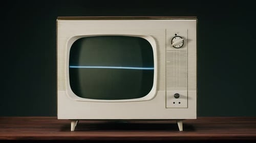 Vintage Television Displaying Static on Screen