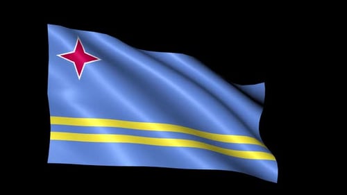 Realistic Waving Flag of Aruba 3D Animation