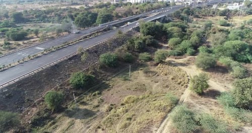 Drone shot of indian highway