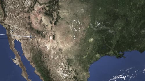Airplane Flying To Dallas United States on the Map