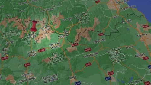 3D Animated Map with Red Pin Location Tracking
