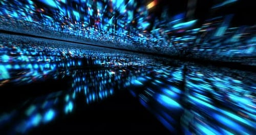 Futuristic Data Tunnel Abstract Light Grid Animation