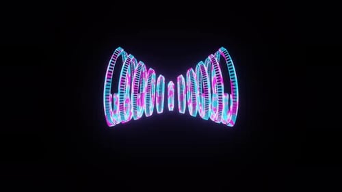 Abstract Neon Figures Digital Fractal