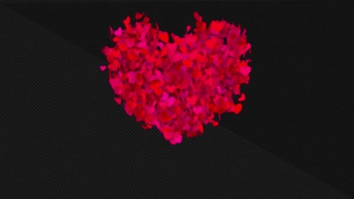 Fluid Red Hearts Forming and Dispersing Animation