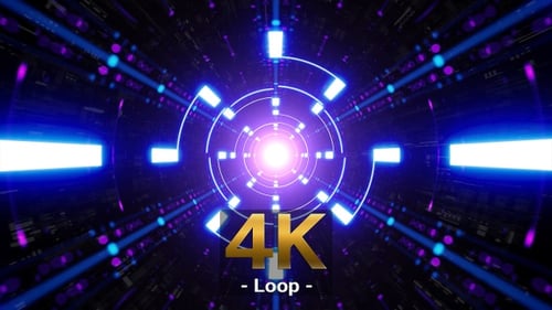 Blue Spin Light Neon Tunnel