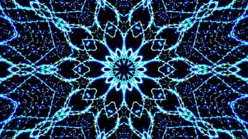 Abstract Neon Geometric Kaleidoscope Motion Background