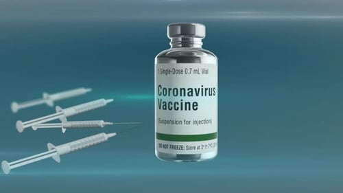 Coronavirus Vaccine Vial and Syringes Medical Animation