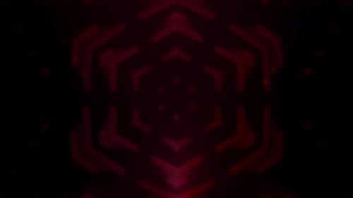 Dark Red Abstract Hexagon Dotted UI Technology Fintech HUD Screen Loop Background