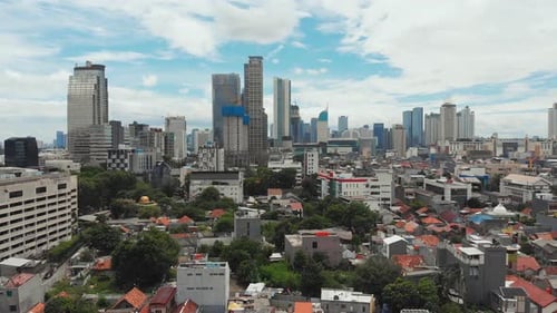 Aerial Panorama of the City Center with Skyscrapers Jakarta